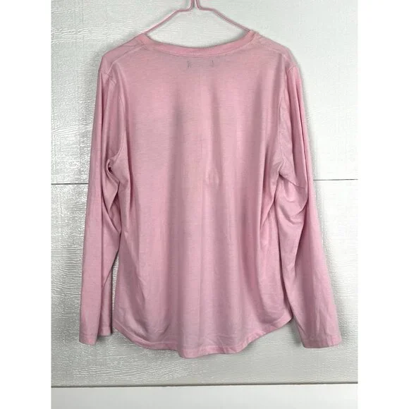 LADIES LONG SLEEVE Pink  T-SHIRT WITH HEAR DESIGN SIZE Large - Picture 4 of 16